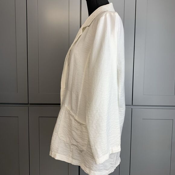 Sage the Label Blazer 3/4 sleeve Womens Large White long minimalist - Picture 5 of 7